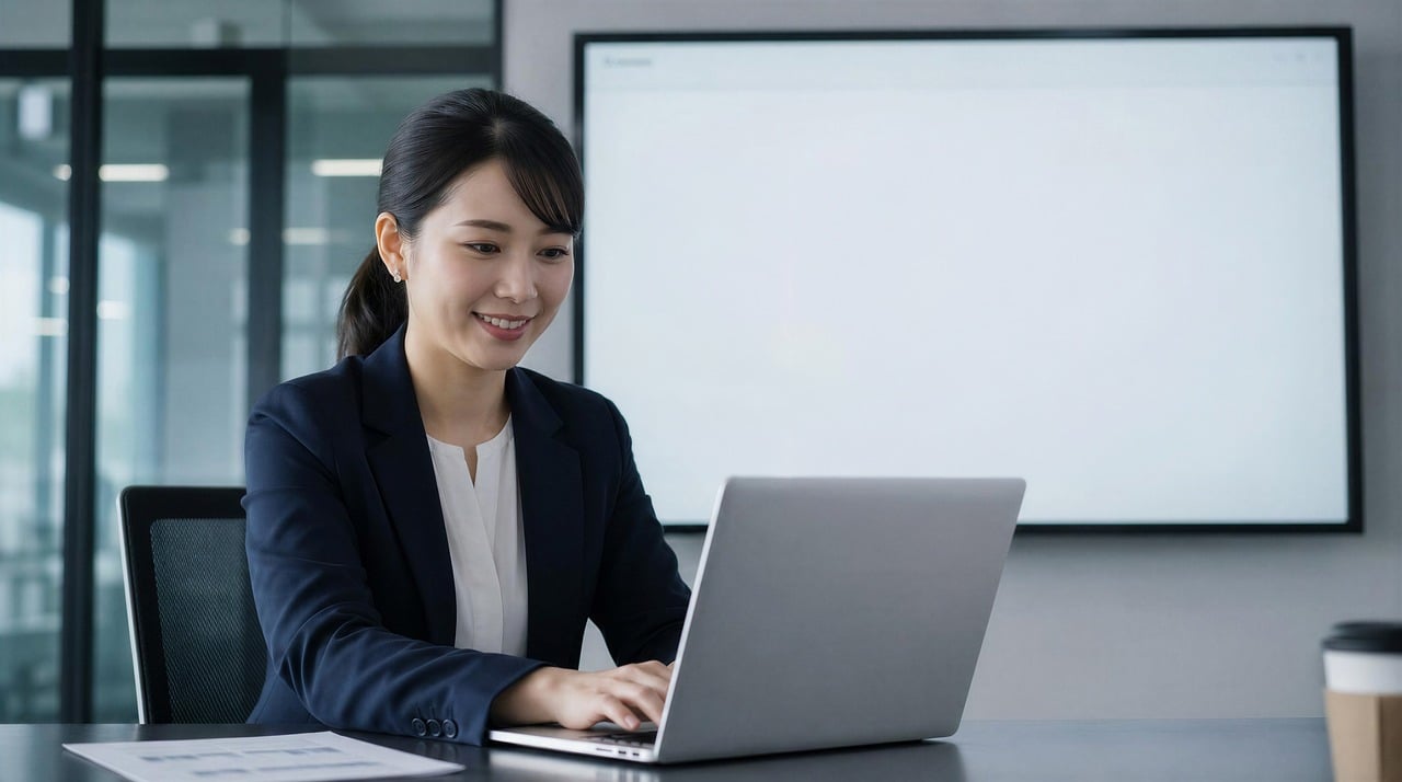 Phụ nữ trẻ mỉm cười tự tin sau khi buông bỏ chủ nghĩa hoàn hảo và sống đúng với bản thân